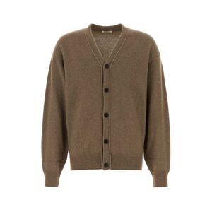 Auralee Men Brown Cashmere Cardigan